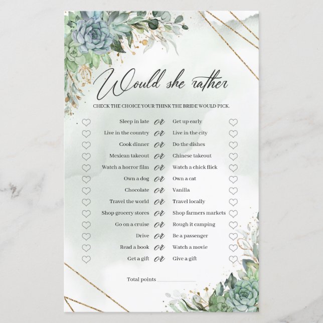 Vert succulents eucalyptus Voudrait-elle Plaire (Devant)