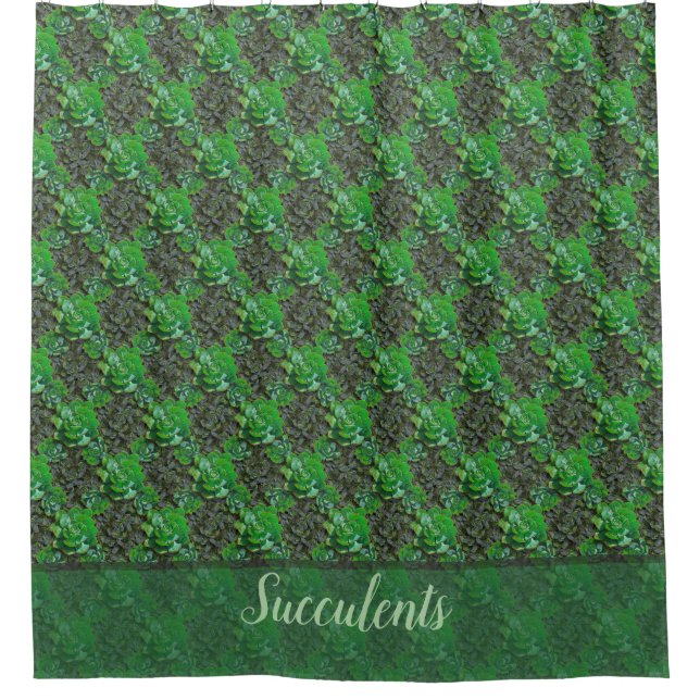 Vert Succulents treillis Motif Douche rideau (Devant)