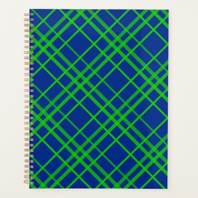 Vert Sur Bleu Tartan Plaid Design Motif (Devant)