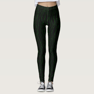 Vert sur Leggings noirs - Pantalon de Yoga St. Pat