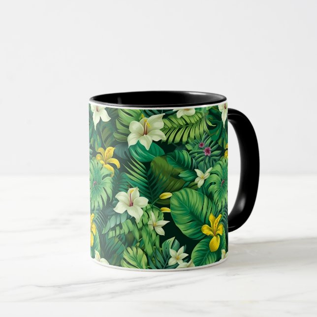 Vert Tropical - Tropical Foliage Beach Mug (Devant droit)
