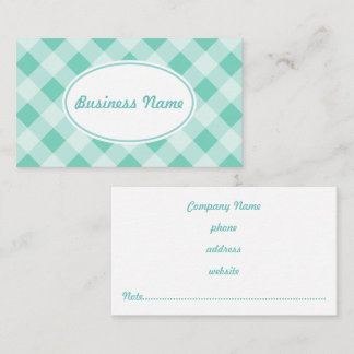 Vert Turquoise En vichy Carte de visite