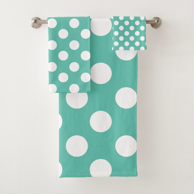 Vert turquoise sarcelle & Blanc pois pointillé (En situation)