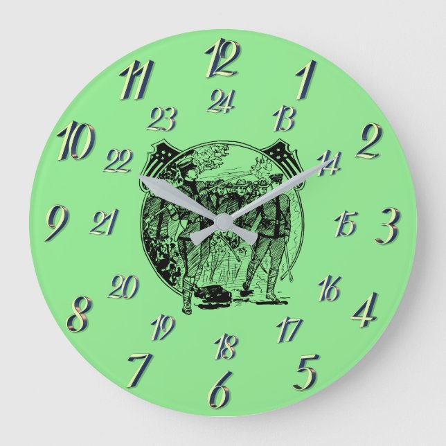 Vert Vintage temps militaire grande horloge (Recto)