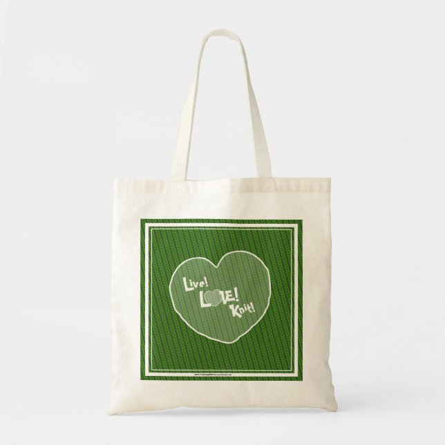 VERT vivant ! Amour ! Knit ! Sac fourre-tout à (Devant)