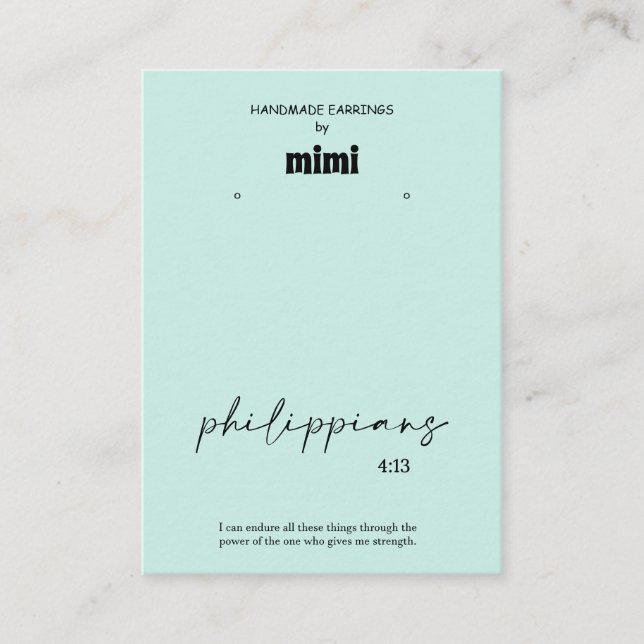 Verte Bible Verse oreille Carte de visite d'affich (Devant)