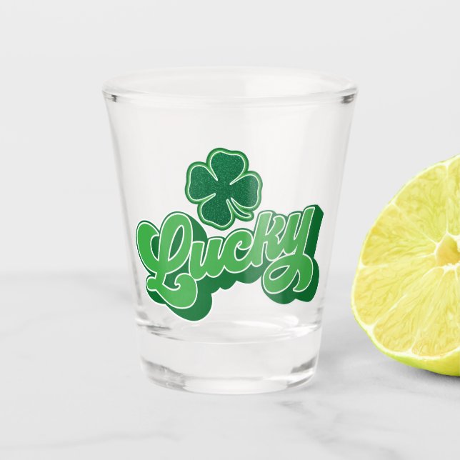 Verte Quatre Feuilles Clover Lucky Shot Verre (Devant)