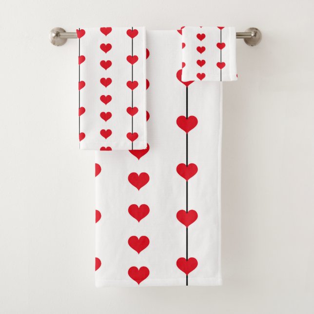 Vertical Red Heart Columns on White (En situation)