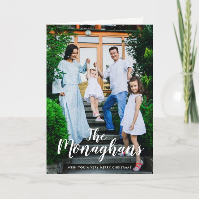 Verticale nommée élégante de la carte de voeux de (Devant)