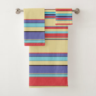 Verticalement Coloré Grille Bleu Jaune Rouge Aqua