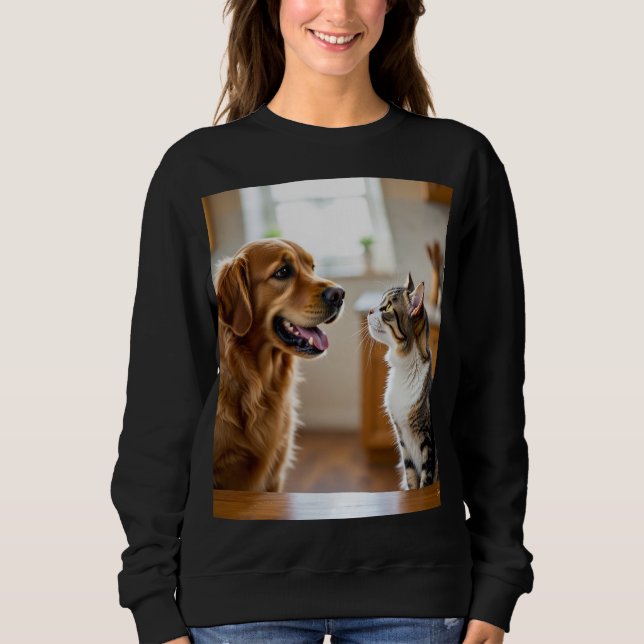 Very nice cat and dog design on Tshirt  (Devant)