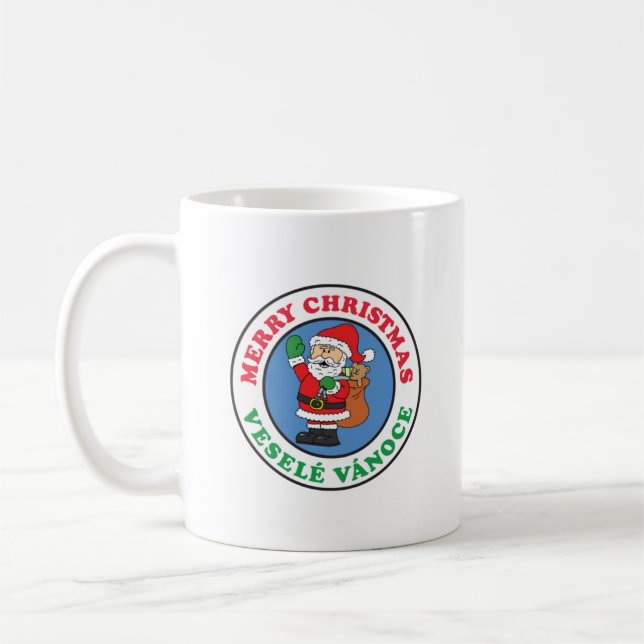 Vesele Vanoce Tchèque Noël Père Noël Coffee Mug (Gauche)
