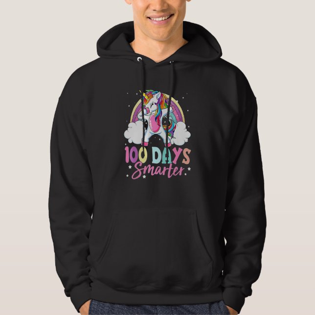 Veste À Capuche 100 Days Of School  Dabbing Unicorn Girls Costume (Devant)