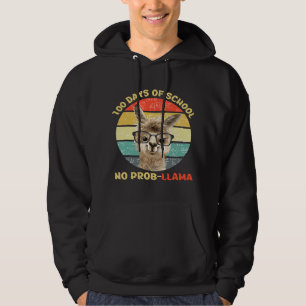 Veste À Capuche 100 Jour D'École Pas De Problème Llama Alpaca Math