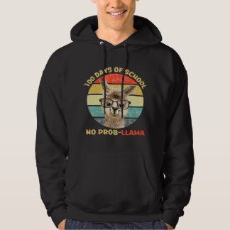 Veste À Capuche 100 Jour D'École Pas De Problème Llama Alpaca Math