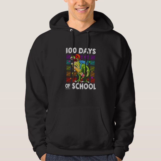 Veste À Capuche 100 Jours D'école Dinosaure rex Enfants Plus Intel (Devant)