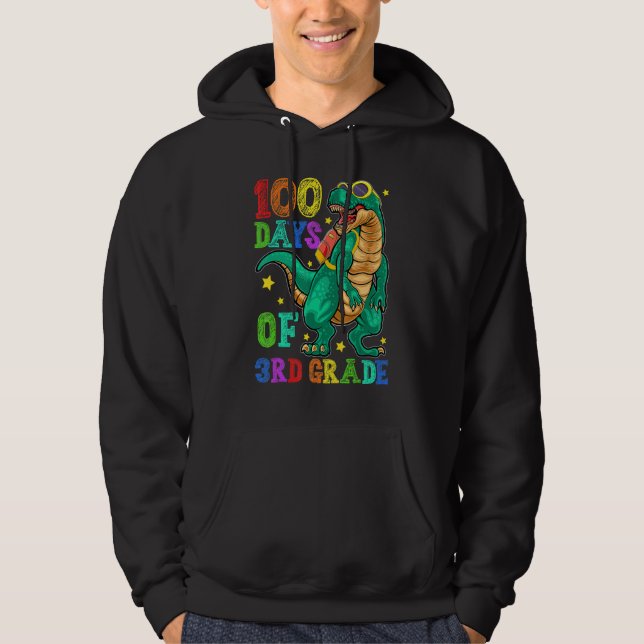 Veste À Capuche 100e Jour De L'École Joyeux 100 Jours 3e Année Din (Devant)