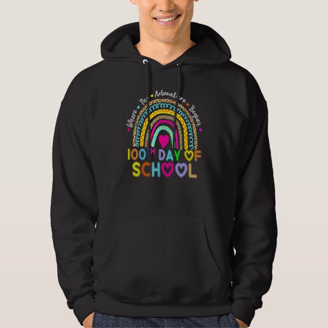 Veste À Capuche 100ème Jour De L'École Enseignant 100 Jours Smarte (Devant)