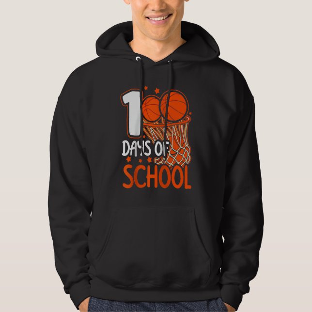 Veste À Capuche 100th Day of School Basketball Kids 100 Days Of Sc (Devant)