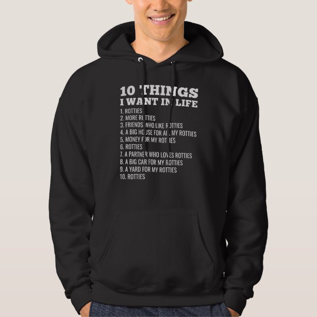 Veste À Capuche 10 choses que je veux dans la vie (Devant)