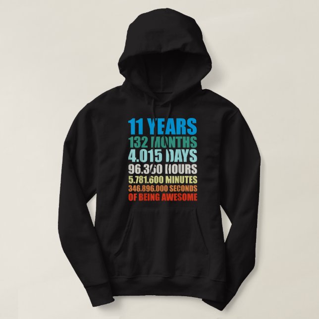 Veste À Capuche 11e Anniversaire Cadeau Garçon 11 ans Être génial  (Design devant)