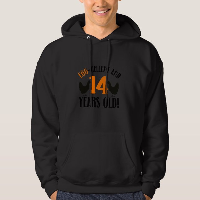 Veste À Capuche 14e anniversaire 14 ans poulet fermier (Devant)