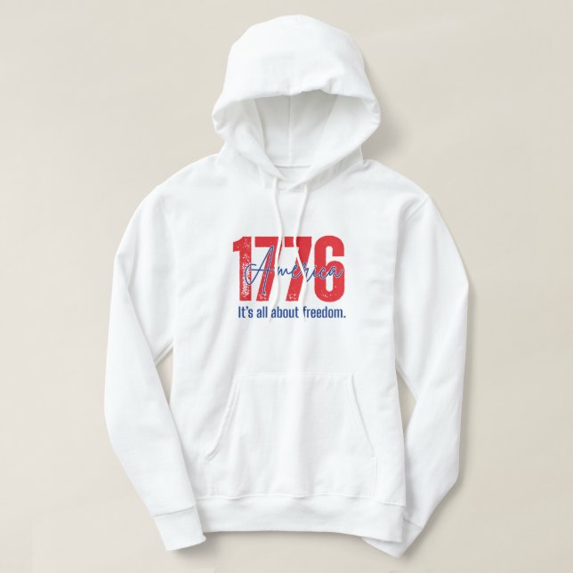 Veste À Capuche 1776 Amérique – Tout est question de liberté (Design devant)