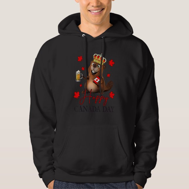 Veste À Capuche 1Er Juillet Fête du Canada Castor Bière Maple Leaf (Devant)