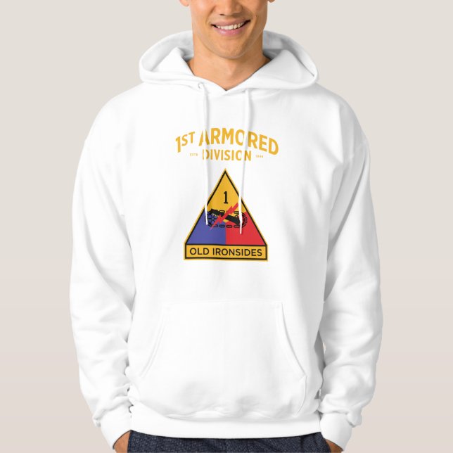 Veste À Capuche 1re division blindée Insigne "Old Ironsides" (Devant)