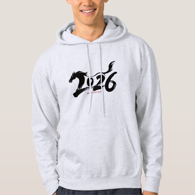 Veste À Capuche 2026 Année du Cheval Art de Brosse (Devant)