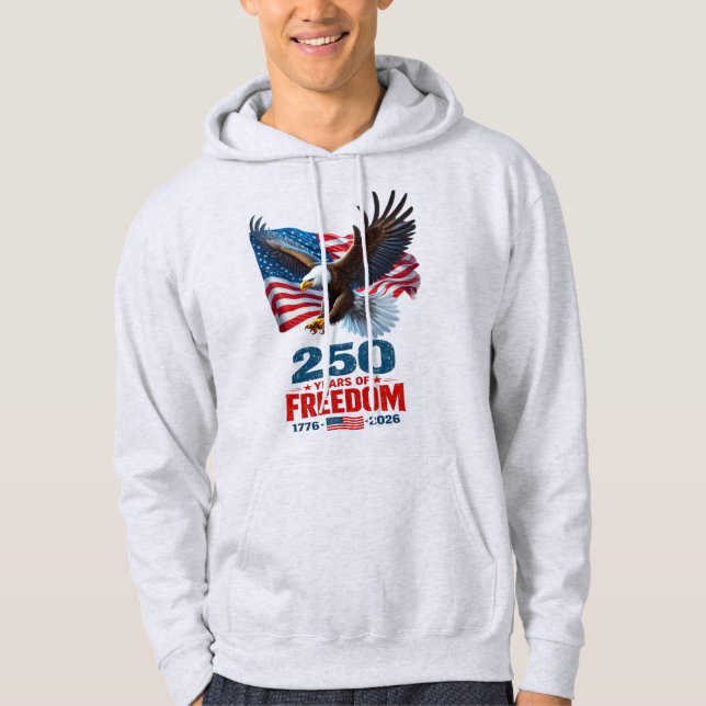 Veste À Capuche 250 Ans de Liberté Aigle Patriotique Drapeau Améri (Devant)