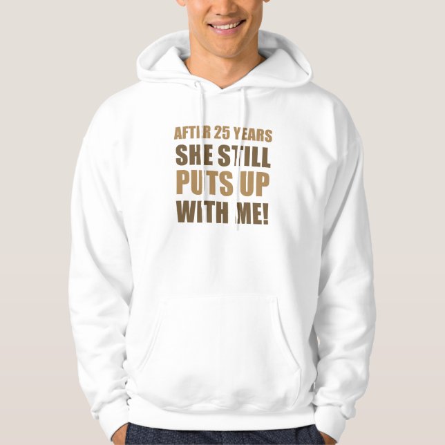 Veste À Capuche 25e anniversaire Humour pour hommes (Devant)