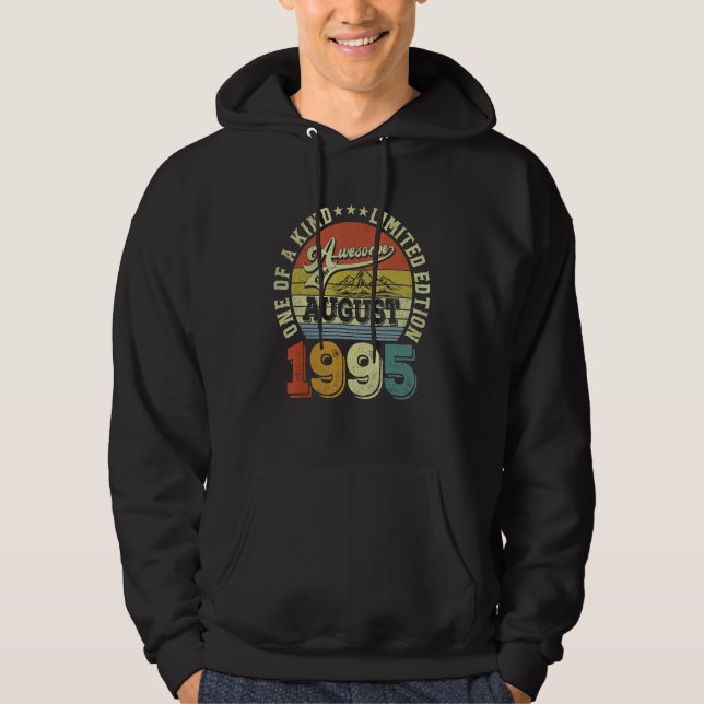 Veste À Capuche 27 Ans Awesome Depuis Août 1995 27e Naissance (Devant)