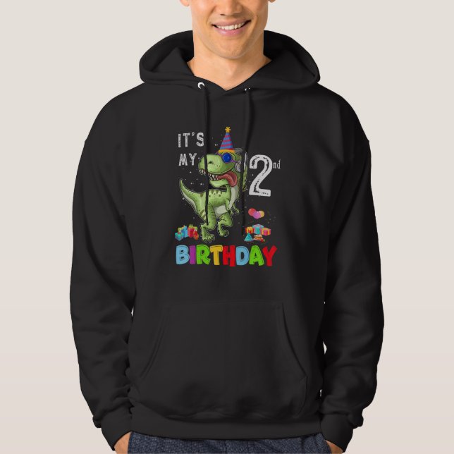 Veste À Capuche 2 ans C'est mon 2e anniversaire Dinosaur Rex (Devant)