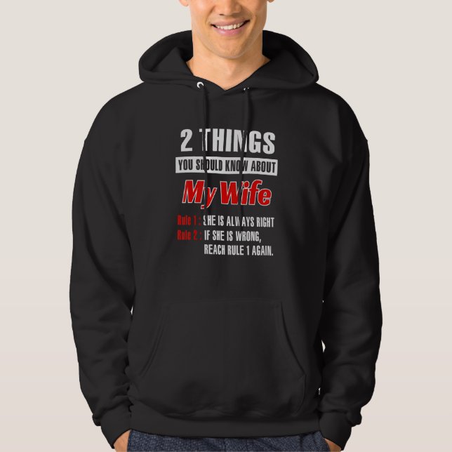 Veste À Capuche 2 Choses Que Tu Devrais Savoir Sur Ma Femme (Devant)