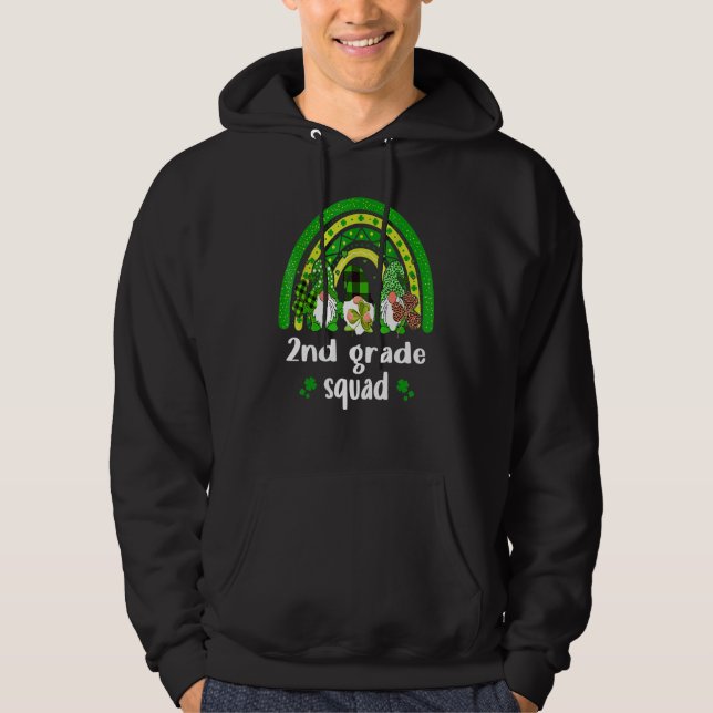 Veste À Capuche 2e Classe Squad Rainbow Gnome Happy St patrick Da (Devant)