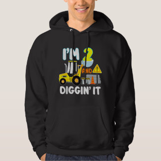 Veste À Capuche 2nd Birthday Gift Construction Truck Party 2 Year 