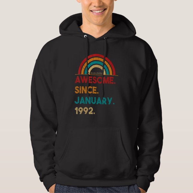 Veste À Capuche 31 Ans Awesome Depuis Janvier 1992 31e Naissance (Devant)