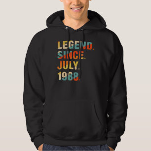 Veste À Capuche 34e anniversaire 34 ans légende depuis juillet 198