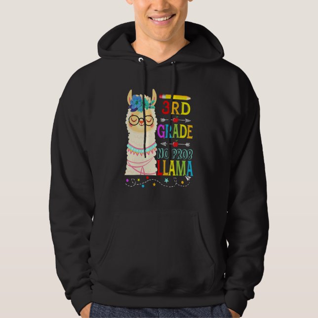 Veste À Capuche 3e année pas de problème lama retour à l'école pre (Devant)