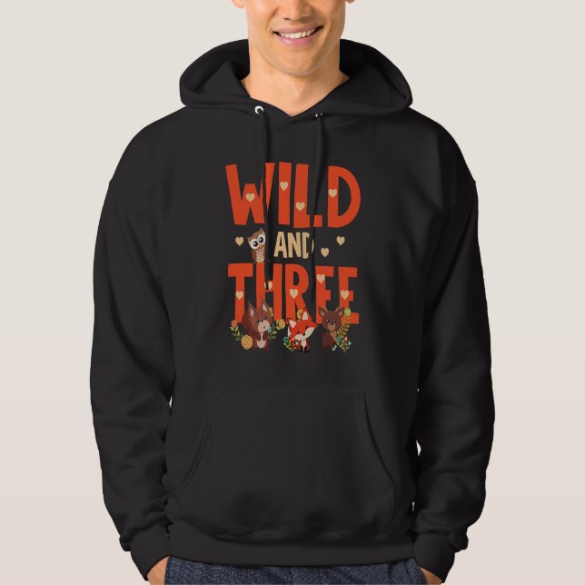 Veste À Capuche 3rd Birthday Wild & Three Woodland Animals For Kid (Devant)