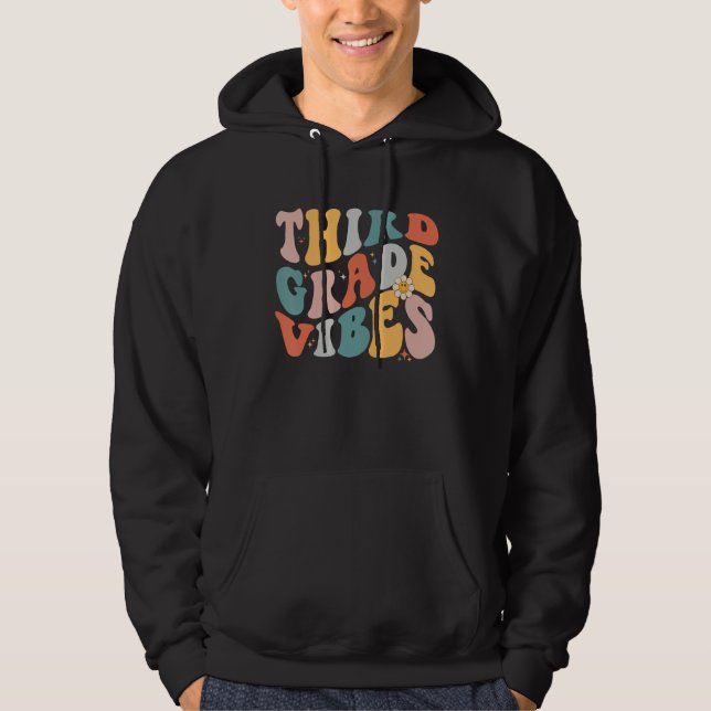Veste À Capuche 3rd Vibes Hippie Groovy Back To School Teacher Stu (Devant)