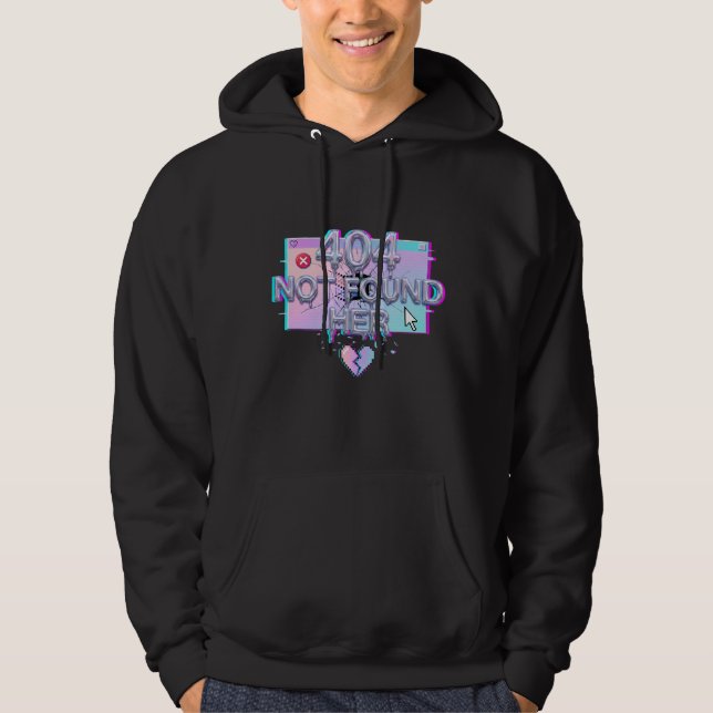 Veste À Capuche 404 Introuvable Her Y2K Glitch Drôle Séparation Cé (Devant)
