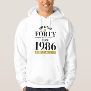 Veste À Capuche 40 Ans La Vie Commence À Quarante 1986 40e Anniver