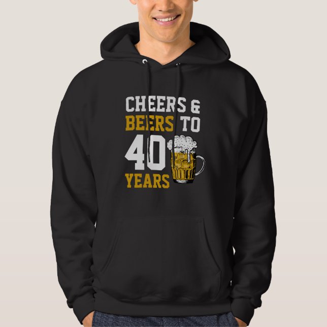 Veste À Capuche 40e anniversaire Cheers & Bières à 40 ans (Devant)