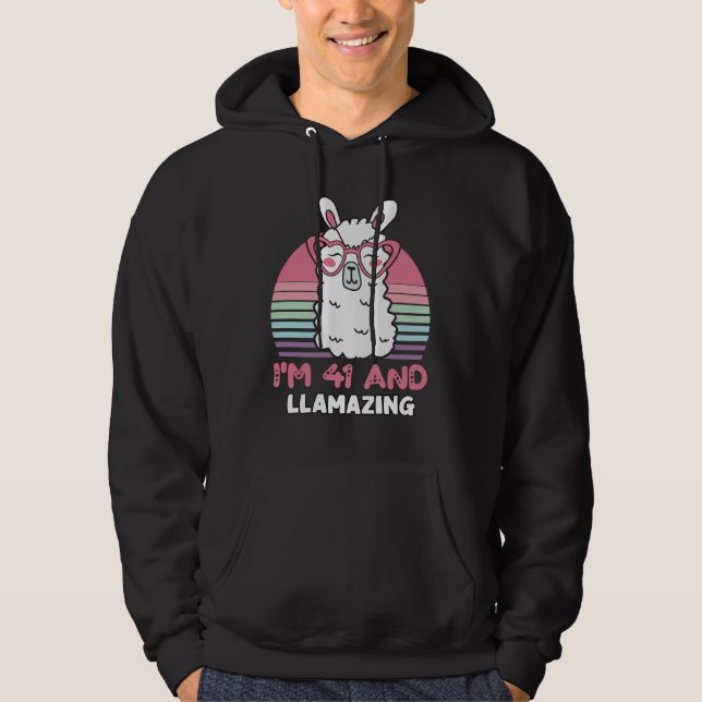 Veste À Capuche 41 Year Old Bday Llamazing 41st Birthday Llama (Devant)