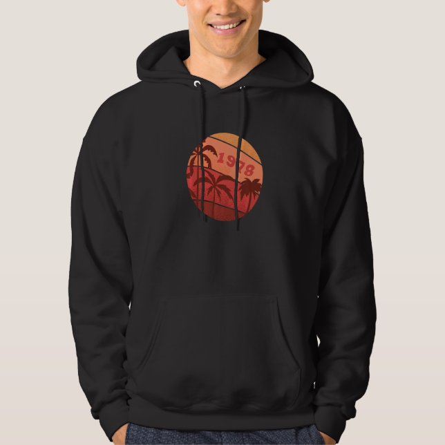 Veste À Capuche 44e Anniversaire Classic Palm Sunset Birthda (Devant)