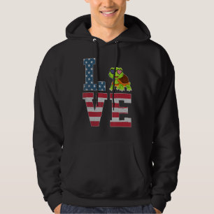 Veste À Capuche 4 juillet Décor Patriotic Love Turtle American F