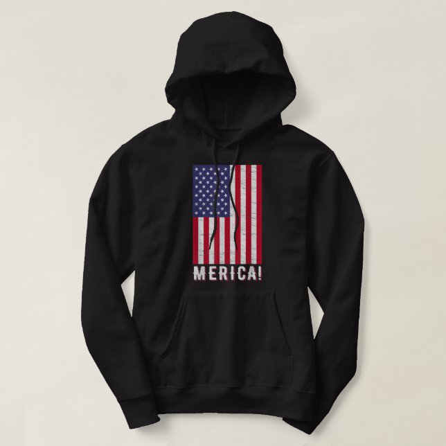 Veste À Capuche 4 juillet Fête de l'Indépendance USA American Flag (Design devant)