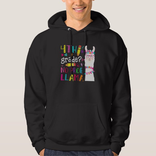 Veste À Capuche 4e année No Prob Llama enseignant élève Premier jo (Devant)